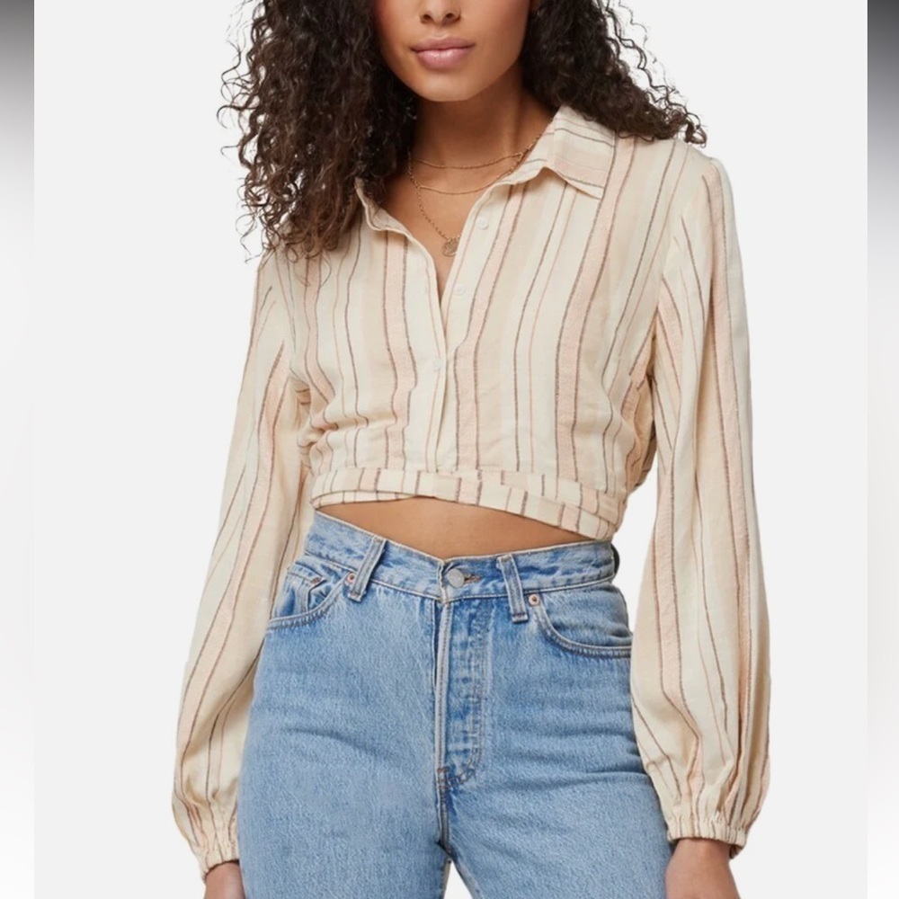 NWT L*Space women’s play it cool top M striped blouse contemporary